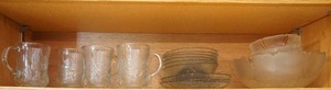 Housewares Kitchen Dishes Servers Clear Patterned Bowl Cups