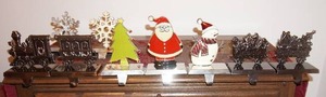 Holiday DeCor Christmas Cast Mantel Stocking Holders
