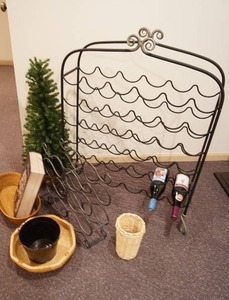 Home DeCor Metal Floor Wine Rack Bowls Etc