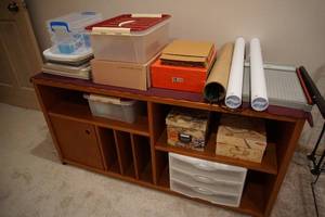 Cabinet of Art Supplies, Bins, NY Cartoon Collection Etc...