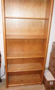 Furniture Storage Solid Oak Adjustable Book Shelf