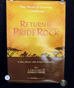 lot 30 image: 1998 Walt Disney Records Return to Pride Rock Songs Inspired by The Lion King II - Sinbas Pride Poster