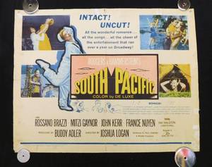 lot 12 image: 1959 South Pacific Single Sided Half Sheet Movie Theater Poster