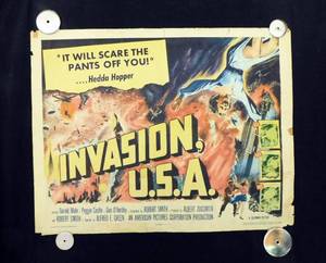 lot 24 image: 1952 Invasion, USA Single Sided Half Sheet Movie Theater Poster