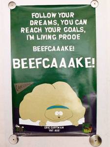 lot 59 image: 1998 South Park Cartman Beefcake Poster