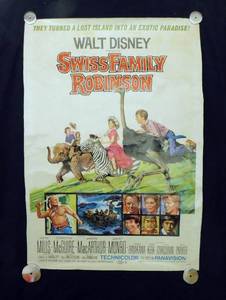 lot 2 image: 1968 Walt Disneys Swiss Family Robinson Single Sided Original Movie Theater Poster