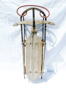 lot 6 image: Antique Nagells Ace Fleetwing Racer 42 Sled by Auto-Wheel Coaster Co. Inc