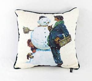 lot 47 image: Norman Rockwell Snow Sculpting Decorative Pillow