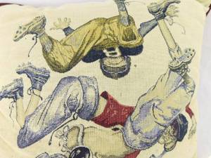 lot 116 image: Norman Rockwell Sporting Boys Series First Down Tapestry Decorative Pillow