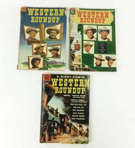 lot 13 image: 3 Vintage 1950s Dell Western Roundup Comic Books