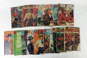 lot 15 image: Lot of 19 Vintage 1950s and 1960s Dell Comic Western Comic Books