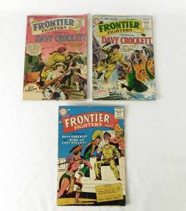 lot 51 image: Lot of 3 Vintage 1950s Frontier Fighters Featuring Davy Crockett by DC Superman National Comics Comic Books