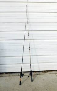 lot 100 image: 2 Fishing Poles with Daiwa Reels