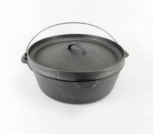 lot 140 image: 12 Inch Cast Iron Covered Casserole