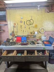 lot 27 image: A Large Variety of Tools, Welding Wire, Small Toolboxes and More