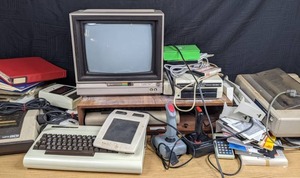 lot 7 image: Commodore System Model 1702 Monitor, VIC 20 Computer Keyboard, KoalaPad, VIC 20 Cassette Deck, VIC-1541 Single Floppy Disk Drive and More