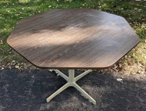 lot 50 image: Octagon Table with Pedestal Style Base