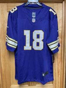 lot 16A image: Brand New Nike Justin Jefferson Minnesota Vikings NFL Throwback Football Jersey Mens Size XL I