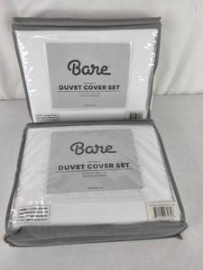 lot 360 image: Lot of 2 Bare TwinTwin XL White Duvet Cover Sets