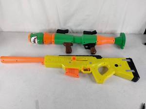 lot 345 image: Nerf RPG Fortnite Rocket Launcher and Sniper Rifle, No Bullets