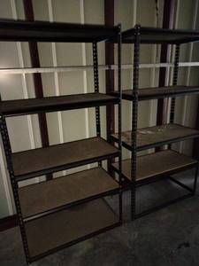 lot 352 image: Lot of 3 Metal Garage Shelving Units
