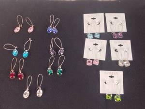 lot 386 image: 12 Pairs of Roman XII Earrings, Multi-Colored