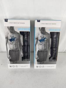 lot 400 image: (2) 4-Pack Mens Knit Boxers Beverly Hills Polo Club - Size Medium