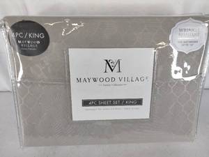 lot 413 image: NEW Maywood Village 4-Piece King Sheet Set