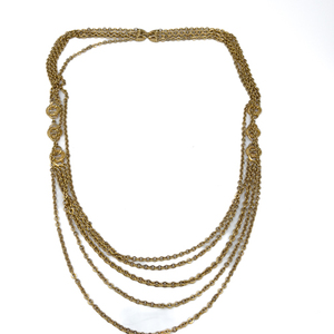 lot 45 image: Monet Multi-Strand Necklace. Decorative Trims Connect Three Chain Strands At Each Side