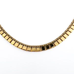 lot 71 image: Monet Cleopatra Link Yellow Base Metal Collar Necklace.