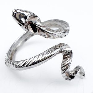 lot 81 image: Serpent snake Unknown Maker, Serpent Snake Sterling Silver Ring. Adjustable