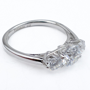 lot 112 image: Retired Bridal Sample Sterling Silver Engagement Style Ring. Size 7.