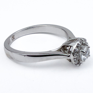 lot 114 image: Retired Bridal Sample Sterling Silver Engagement Style Ring. Size 7.
