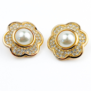 lot 11 image: Christian Dior, Yellow Plated Metal Clip-On Earrings. Flower Design