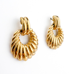 lot 66 image: Napier Yellow Plated Metal Dangle Earrings .