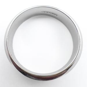 lot 52 image: Wedding Ring Sample Scratch Finish Rhodium Plated, Jeweler Alloy Ring. Size 10.