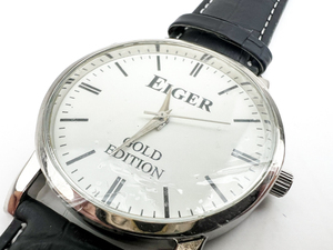 lot 144 image: Eiger Gold Edition White dial Quartz Analog watch. New Battery Installed