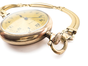 lot 57 image: Elgin Gold Tone Dial gold filled Brass Mechanical Watch. Not working