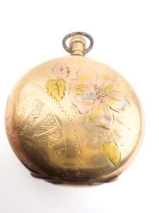 lot 86 image: Waltham Open Face Pocket Watch 34.7mm wide, gold filled brass Mechanical Watch. Not working