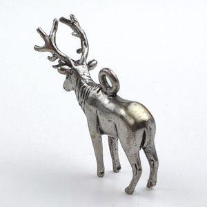 lot 40 image: Elk, Unknown Maker, Sterling Silver Solid Cast Charm.