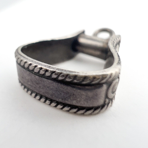 lot 62 image: Stirrup, Unknown Maker, Sterling Silver Hand Made Charm. Mechanical - Articulated