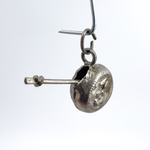lot 75 image: Honeypot, Unknown Maker, with floral design on sides, Sterling Silver Hand Made Charm.