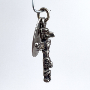 lot 93 image: Bell, Totem Pole with Salt Lake City Sterling Silver Solid Cast Charm.