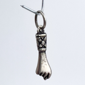 lot 137 image: Figa hand (mano figa) good luck, Unknown Maker, VINTAGE Sterling Silver Solid Cast Charm.