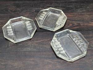 lot 8 image: Set Of Three Glass Ashtrays