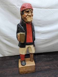 lot 74 image: Wooden Pirate Sculpture