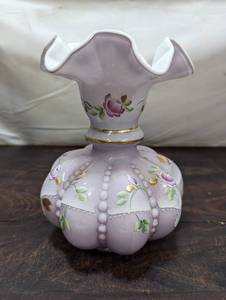 lot 82 image: Hand-Painted Vase By The Fenton Art Glass Company