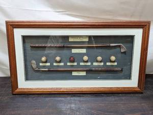 lot 93 image: History Of Golf Artwork Wall Display
