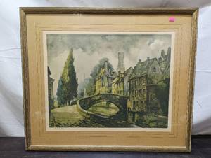 lot 99 image: Framed La Route De Malines Replica