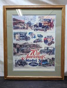 lot 100 image: Framed 70th Anniversary Model A Ford Print